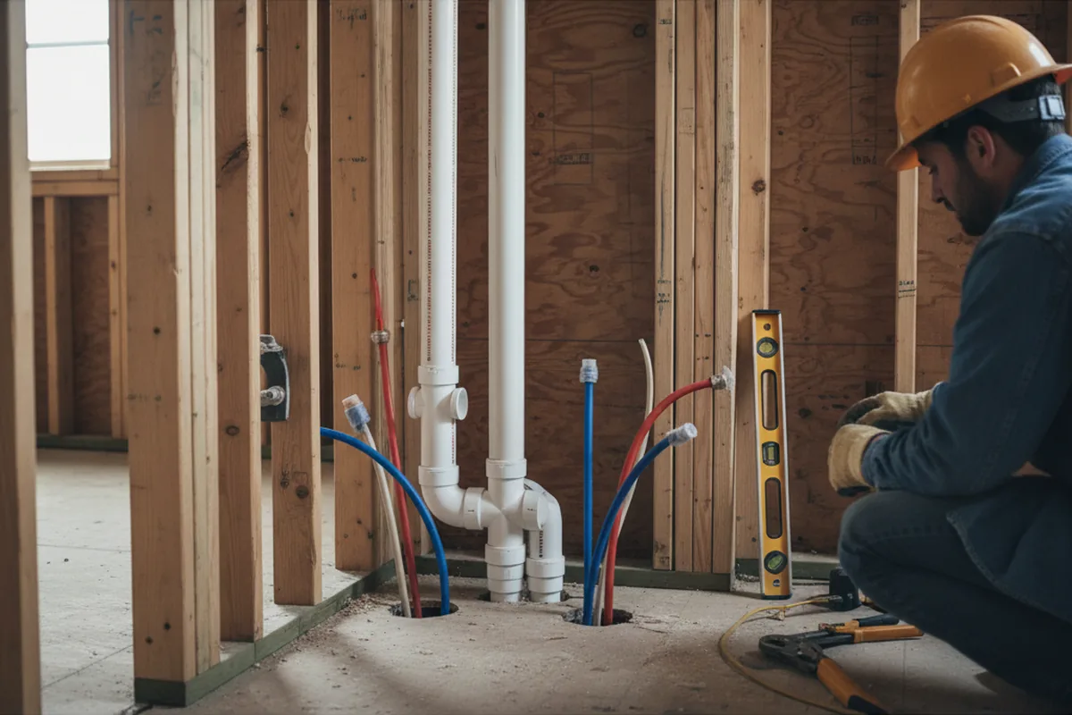 Drain and supply rough-in during Toilet Repair and Installation in Kempton